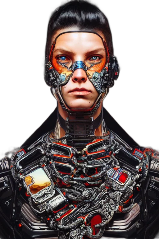 robot, face, cyberpunk, concept art, comic book art, 3d render, eugene, gottsnake transparent PNG cut-out