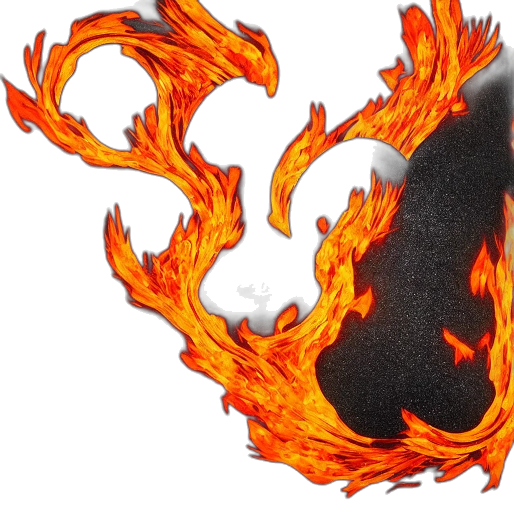 dragon, mask, jacket, hair, 3d render, concept art, photorealistic, fire transparent PNG cut-out