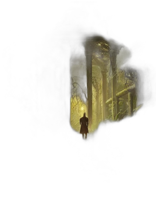 concept art, fantasy art, watercolor, photorealistic, fog, forest, rain, outer space transparent PNG cut-out
