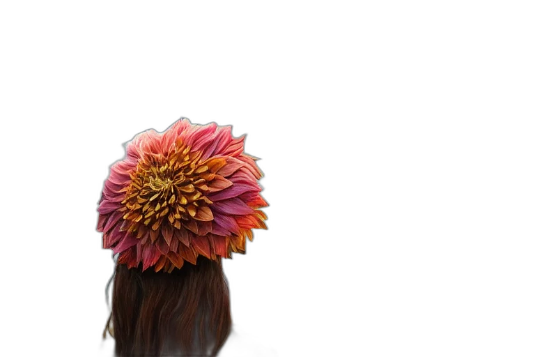 crown, flower, hat, hair, 3d render, photorealistic, concept art, earth tones transparent PNG cut-out