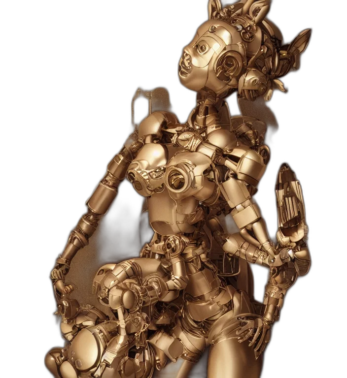 robot, jewelry, crown, staff, concept art, 3d render, fantasy art, cyberpunk transparent PNG cut-out