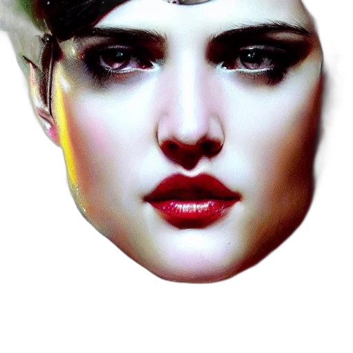face, jewelry, mask, crown, photorealistic, oil painting, 3d render, fantasy art transparent PNG cut-out