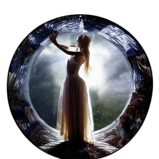 dress, staff, sword, fantasy art transparent PNG cut-out