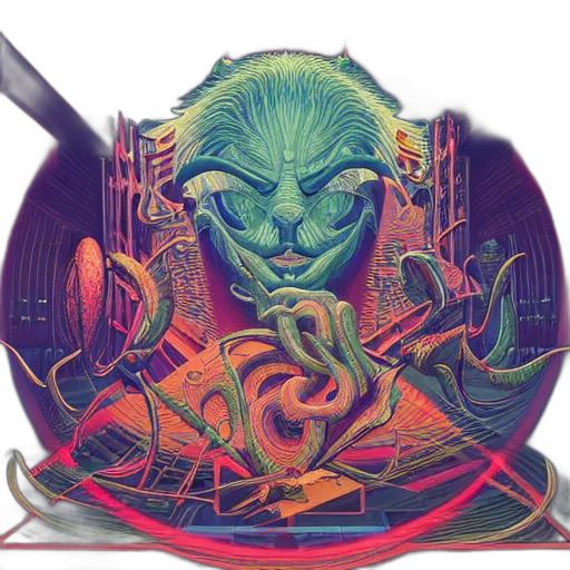 mask, creature, hair, cyberpunk transparent PNG cut-out