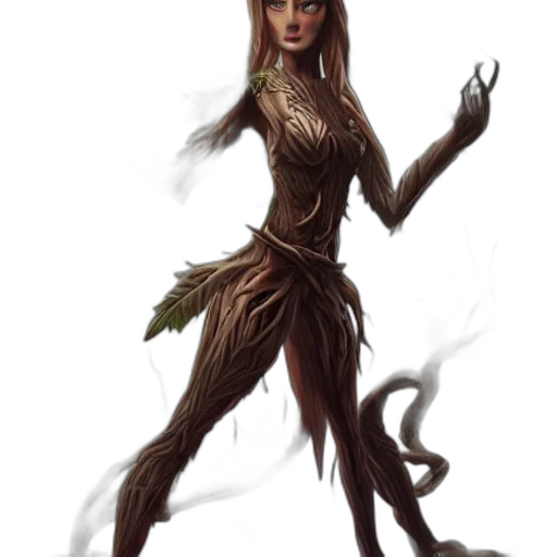 creature, staff, dress, fantasy art, concept art, comic book art, pixel art, earth tones transparent PNG cut-out