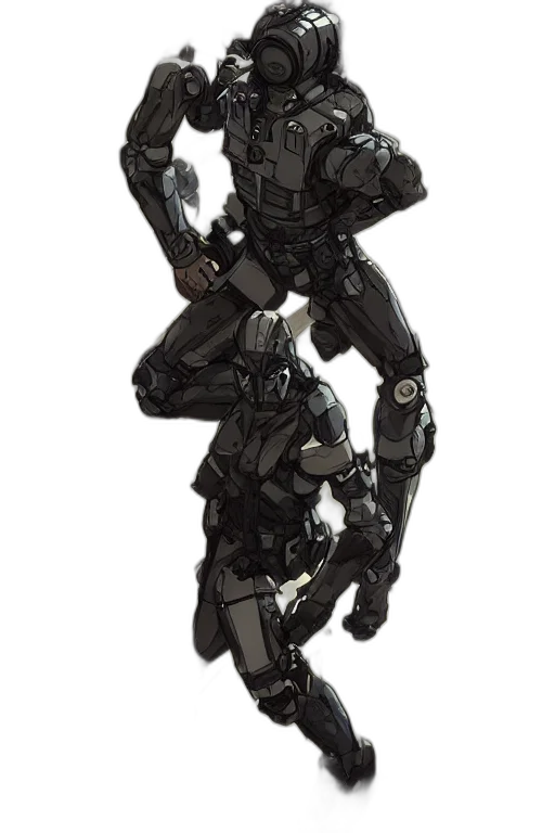 robot, weapon, concept art, pixel art transparent PNG cut-out