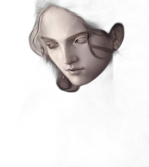 face, mask, hair, crown, photorealistic, pencil sketch, fantasy art, concept art transparent PNG cut-out