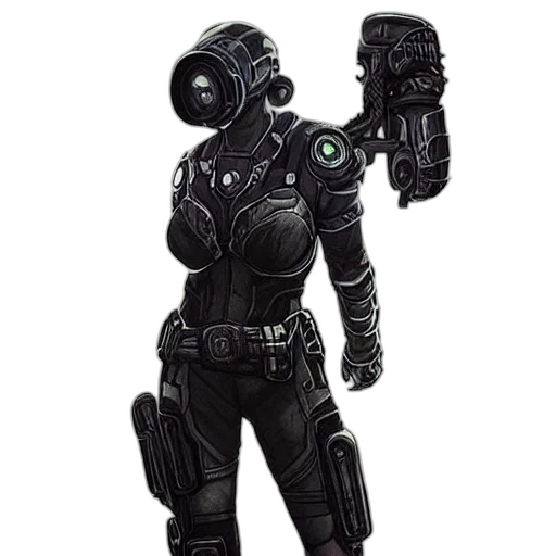 robot, staff, weapon, jacket transparent PNG cut-out