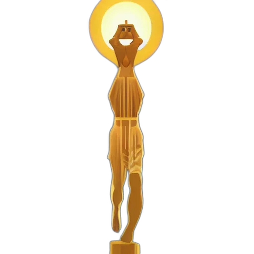jewelry, staff, crown, dress, 3d render, concept art, golden, colossus transparent PNG cut-out