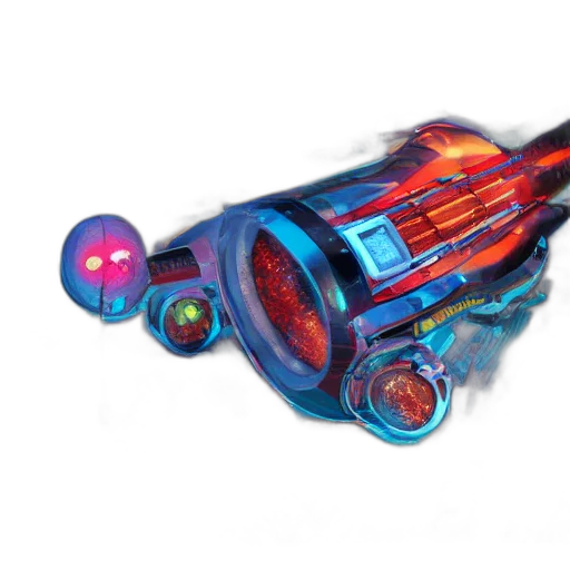 weapon, bottle, staff, robot, concept art, 3d render, cyberpunk, outer space transparent PNG cut-out