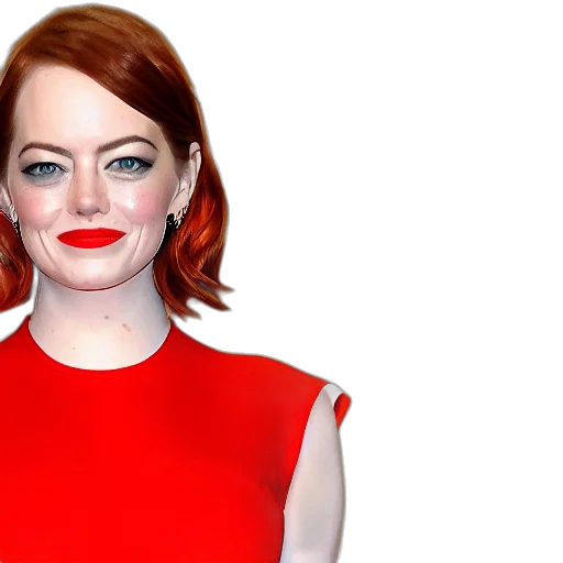 red, full, portrait, emma transparent PNG cut-out