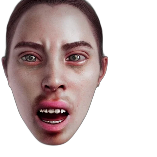 mask, face, creature, 3d render transparent PNG cut-out