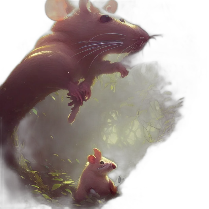 creature, animal, concept art, fantasy art, photorealistic, 3d render, fog, forest transparent PNG cut-out