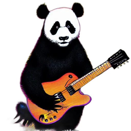 animal, photorealistic, concept art, cartoon, pixel art, colorful, illustration, panda transparent PNG cut-out