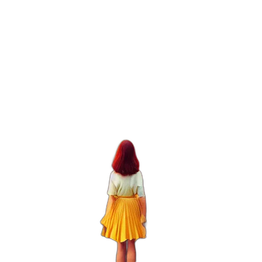 dress, hair, robot, jacket, 3d render, concept art, pixel art, comic book art transparent PNG cut-out