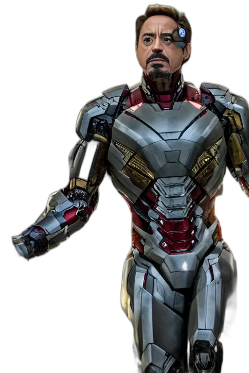 robot, concept art, 3d render, comic book art, photorealistic, robert, downey, war transparent PNG cut-out
