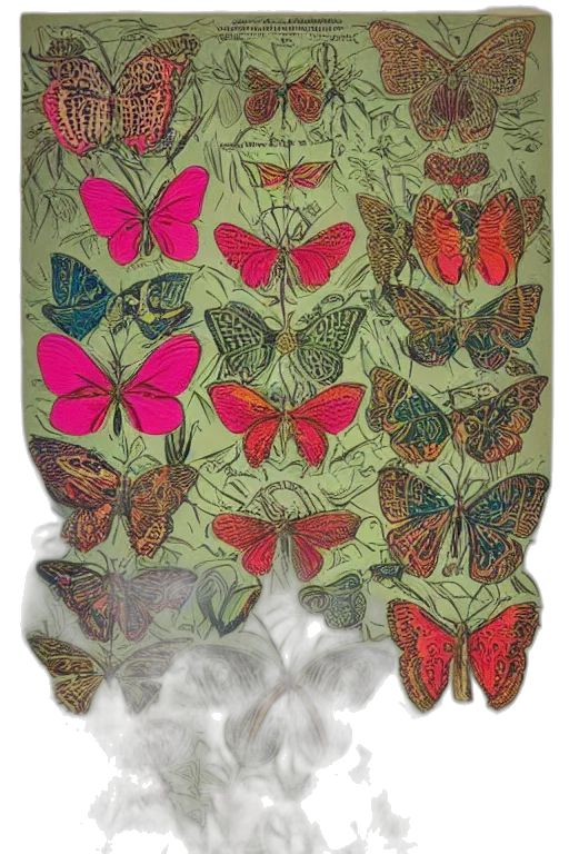mask, jacket, crown, green, colorful, neon, vintage, botanical transparent PNG cut-out