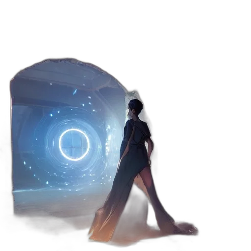dress, robot, concept art, fantasy art transparent PNG cut-out
