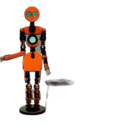 robot, staff, 3d render, concept art transparent PNG cut-out
