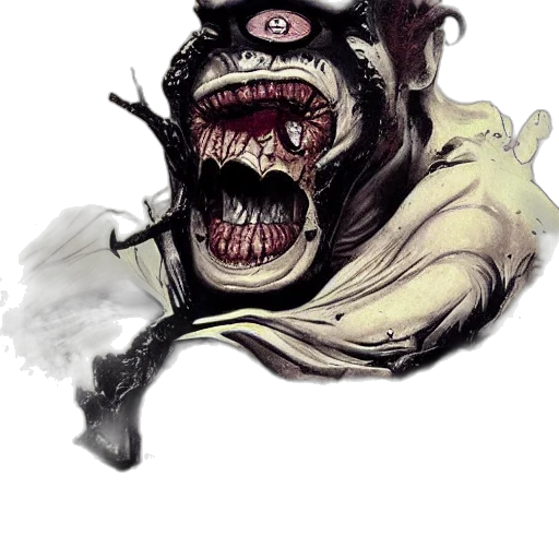 creature, mask, face, staff transparent PNG cut-out