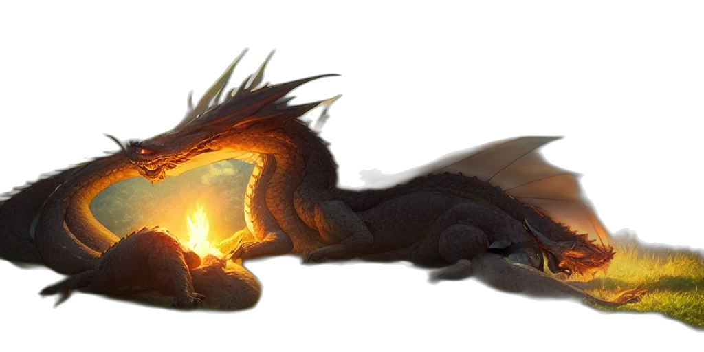 dragon, creature, staff, animal transparent PNG cut-out