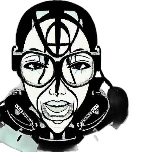 mask, face, cartoon, cyberpunk transparent PNG cut-out