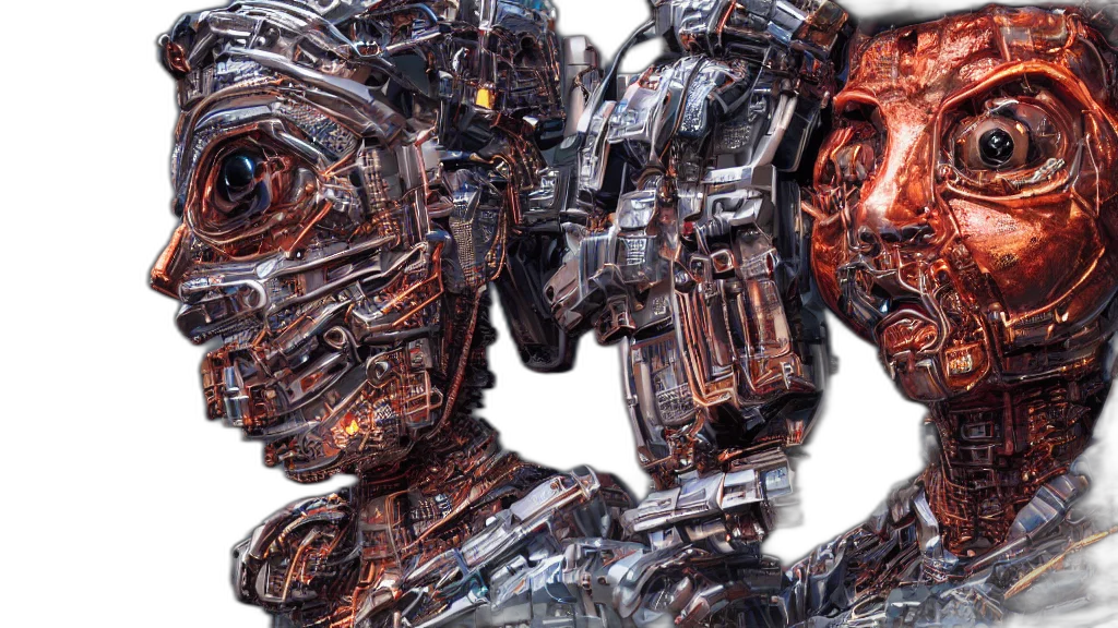 robot, weapon, 3d render, concept art transparent PNG cut-out
