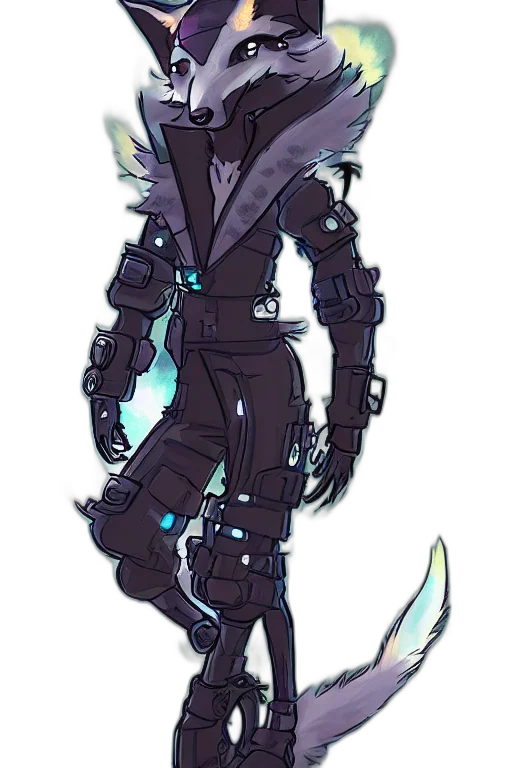 staff, jacket, creature, robot, cyberpunk, concept art, fantasy art, pixel art transparent PNG cut-out