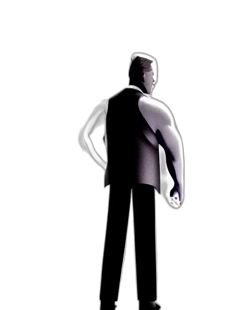 robot, staff, jacket, mask, concept art, 3d render, cartoon, comic book art transparent PNG cut-out