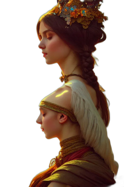 crown, jewelry, staff, face, fantasy art, concept art, photorealistic, 3d render transparent PNG cut-out