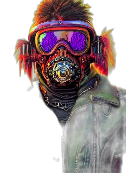mask, jacket, face, robot transparent PNG cut-out