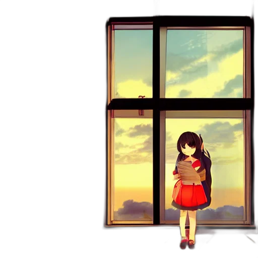 dress, anime, concept art, 3d render transparent PNG cut-out