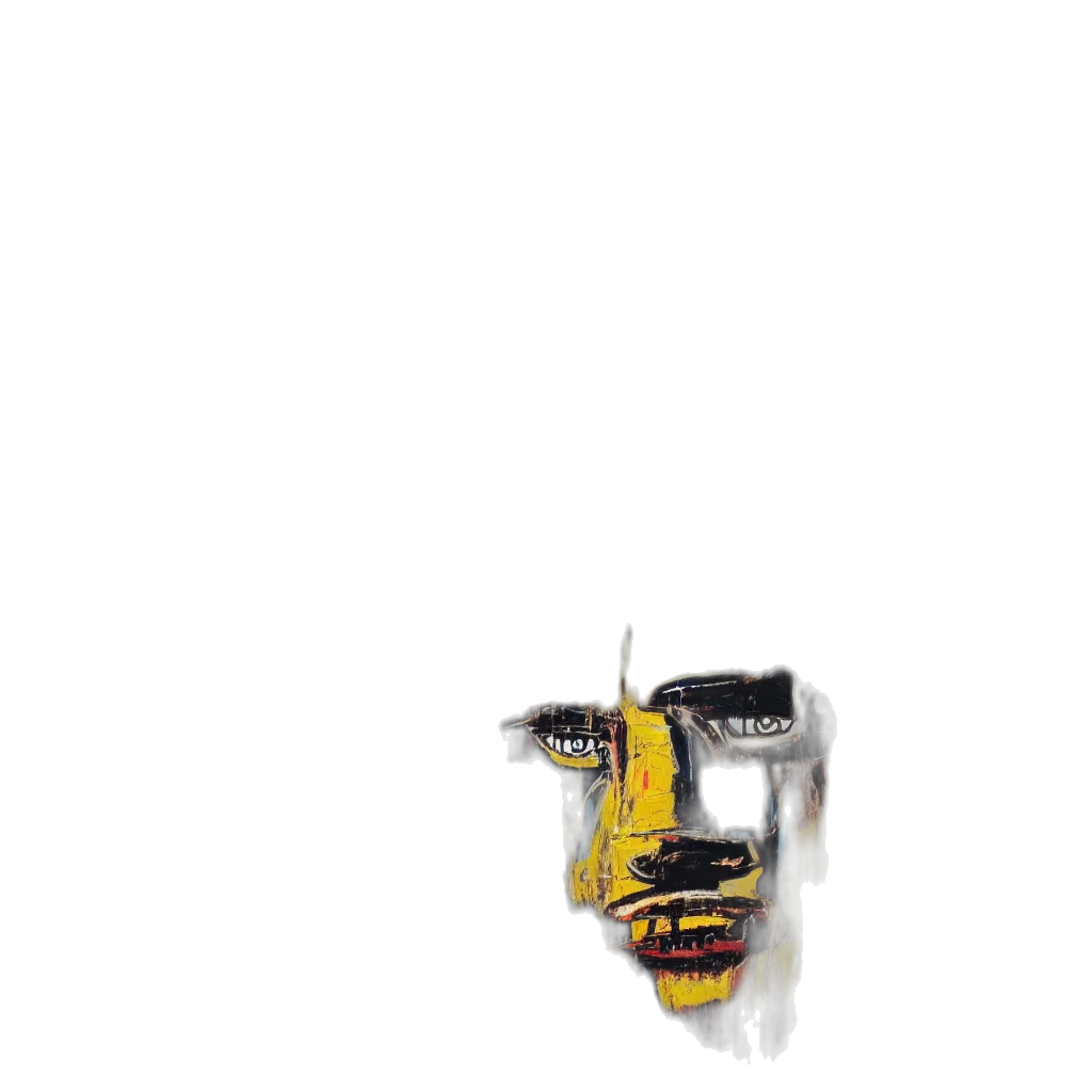 mask, robot, face, crown, photorealistic, 3d render, concept art, pixel art transparent PNG cut-out