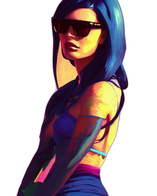 dress, face, robot, cyberpunk transparent PNG cut-out