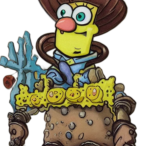 robot, staff, crown, weapon, concept art, fantasy art, cartoon, comic book art transparent PNG cut-out
