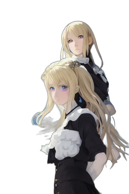 dress, crown, staff, hair transparent PNG cut-out