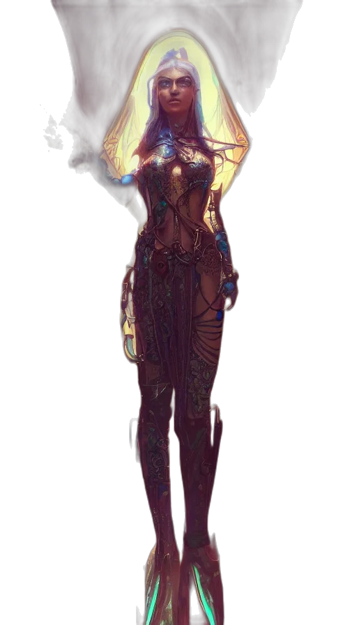 dress, staff, mask, robot transparent PNG cut-out