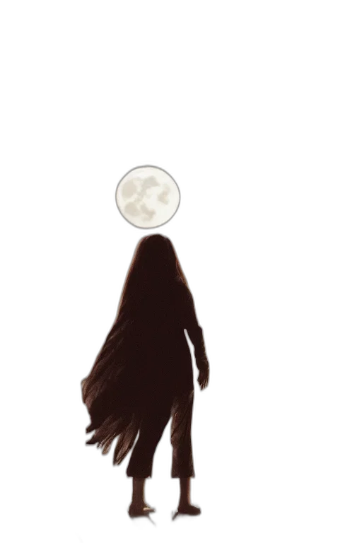 creature, hair, dress, staff transparent PNG cut-out