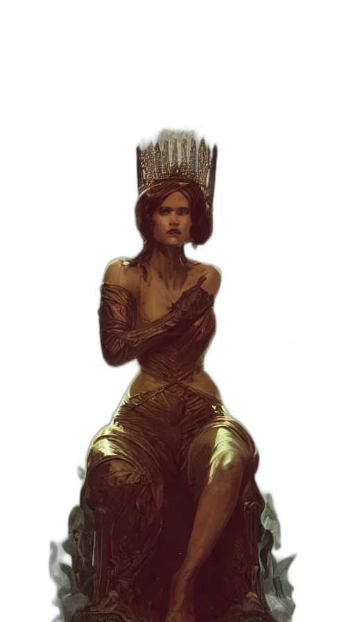 crown, dress, staff, concept art transparent PNG cut-out