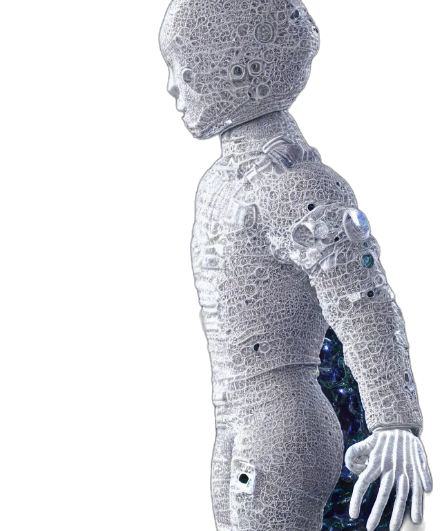 robot, dress, jacket, staff transparent PNG cut-out