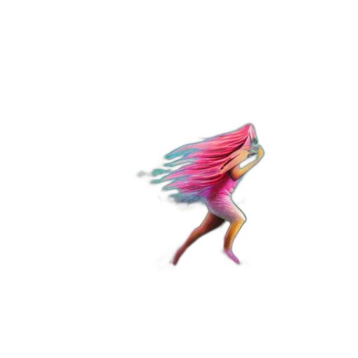 hair, creature, animal, dragon, concept art, pixel art, vaporwave, 3d render transparent PNG cut-out