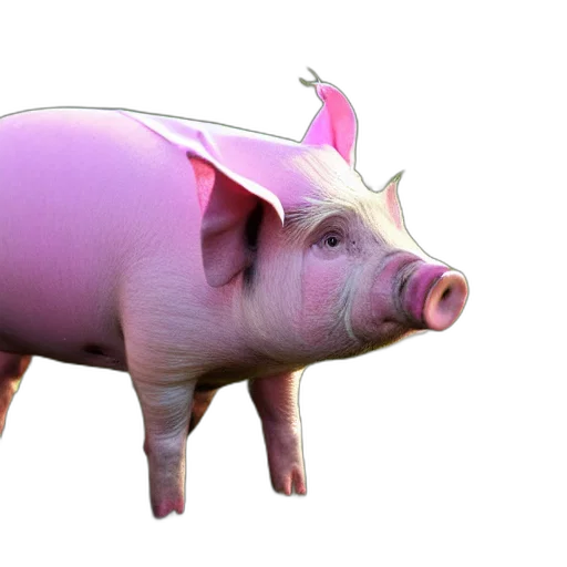 3d render, pig, costume transparent PNG cut-out