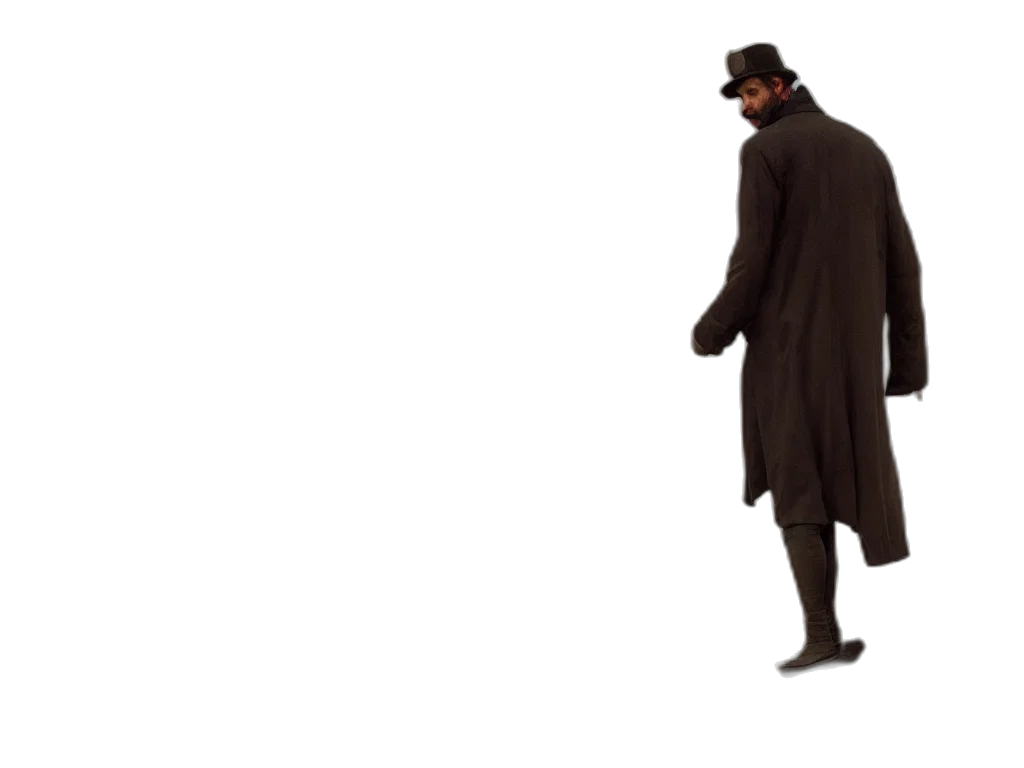 hat, staff, jacket, mask transparent PNG cut-out