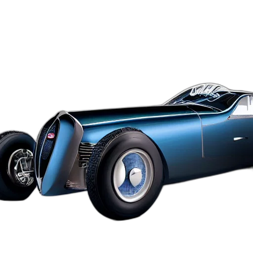 car, 3d render, photorealistic, concept art, retro, futuristic, bugatti, type transparent PNG cut-out