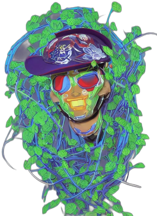 mask, face, vaporwave, cyberpunk, pixel art, 3d render, neon, colourful transparent PNG cut-out