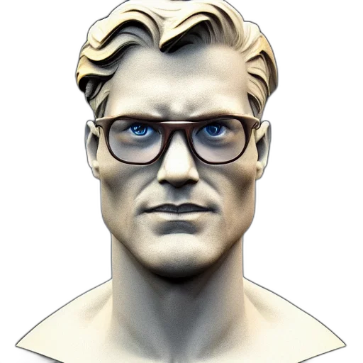 face, 3d render, comic book art, photorealistic transparent PNG cut-out