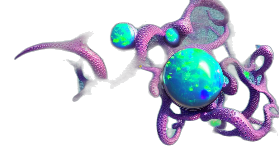 jewelry, crown, creature, robot, 3d render, concept art, vaporwave, pixel art transparent PNG cut-out
