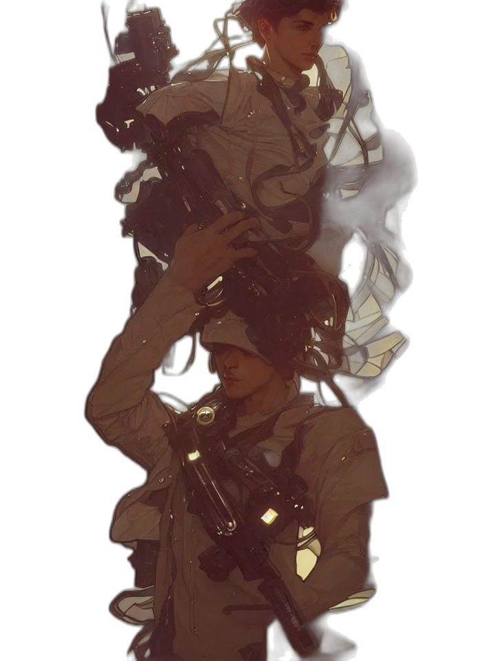mask, crown, staff, weapon, concept art, cyberpunk, fantasy art, pixel art transparent PNG cut-out