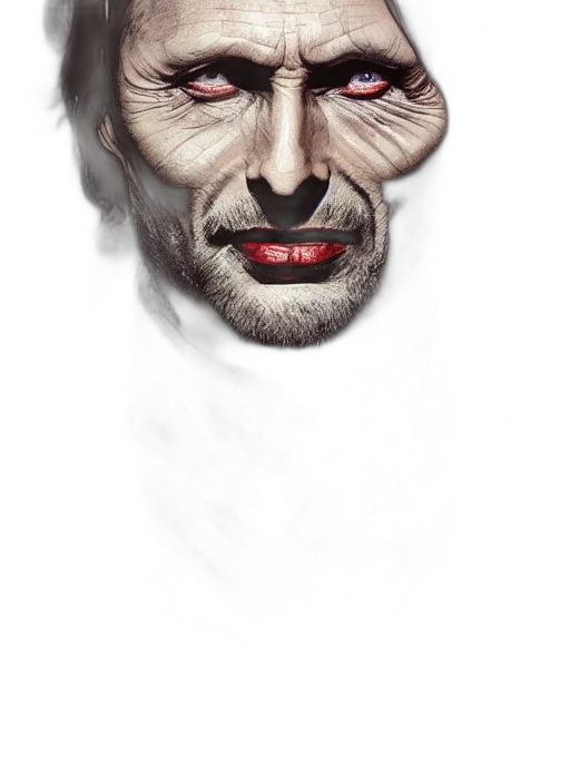 face, mask, creature, hair, photorealistic, concept art, fantasy art, comic book art transparent PNG cut-out