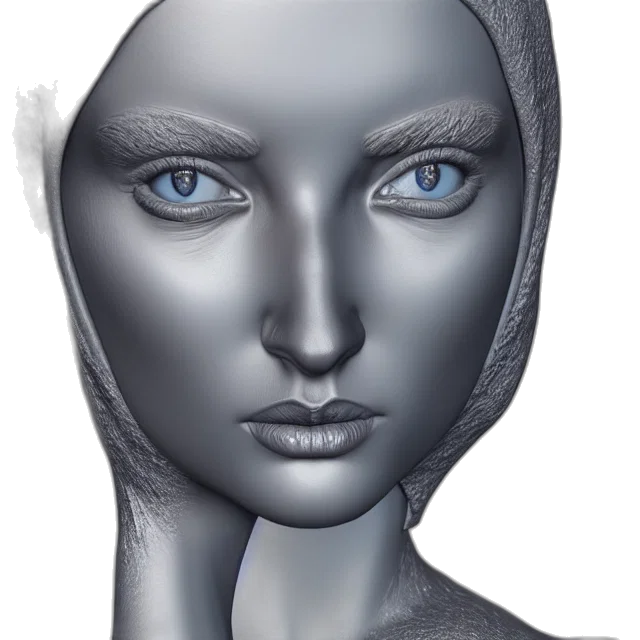 face, mask, jewelry, hat, photorealistic, 3d render, concept art, fantasy art transparent PNG cut-out